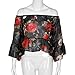 Sunward(TM) Sexy Women Off Shoulder Floral Blouse Tops (Large, Black)