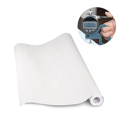 KINLO Elegant Selbstklebend Möbelfolie PVC 0.61x5M Weiß Küchenfolie Wasserfest Dekofolie Schrankfolie klebefolie Möbelfolie F
