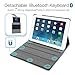 Coastacloud iPad 2/3/4 Really Thin Smart Stand Cover with Magnetically Detachable Wireless Bluetooth Keyboard Case for Apple iPad 2 3 4 (Sky Blue)