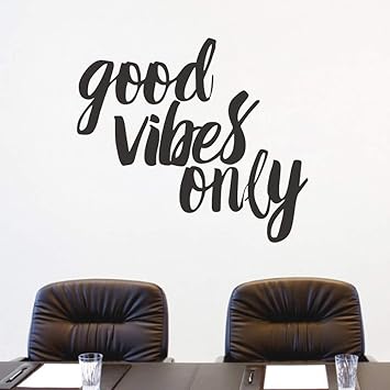 Flywalld Wall Decals Quotes Living Room Bedroom Vinyl Wall Art Sayings Stickers Office Decor Good Vibes Only