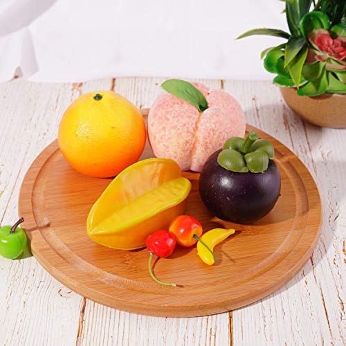 Round bamboo base serving tray with dome glass lid for Salad cheese bread cake snacks storage platter
