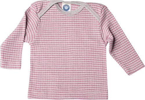 Cosilana, Baby Long-Sleeved Shirt 45% KBA Cotton 35% KbT Wool 20% Silk (86-92, Grey/Pink/Natural)