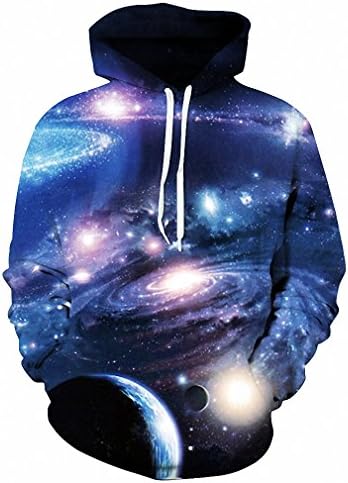 Solpai Unisex 3D Digital Printed Graphic Pullover Hooded Sweatshirts Spring Autumn Men women Thin Sweatshirts With Hat 3d Print The Blue Galaxy Hooded Hoodies Tops Pullovers