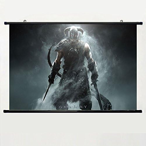 JIE Daily NecessitiesPopular Designed Home Decor Art Game Poster with Elder Scrolls Skyrim(3) Wall Scroll Poster Fabric Painting 24 X 16 Inch (60cm X 40 cm)