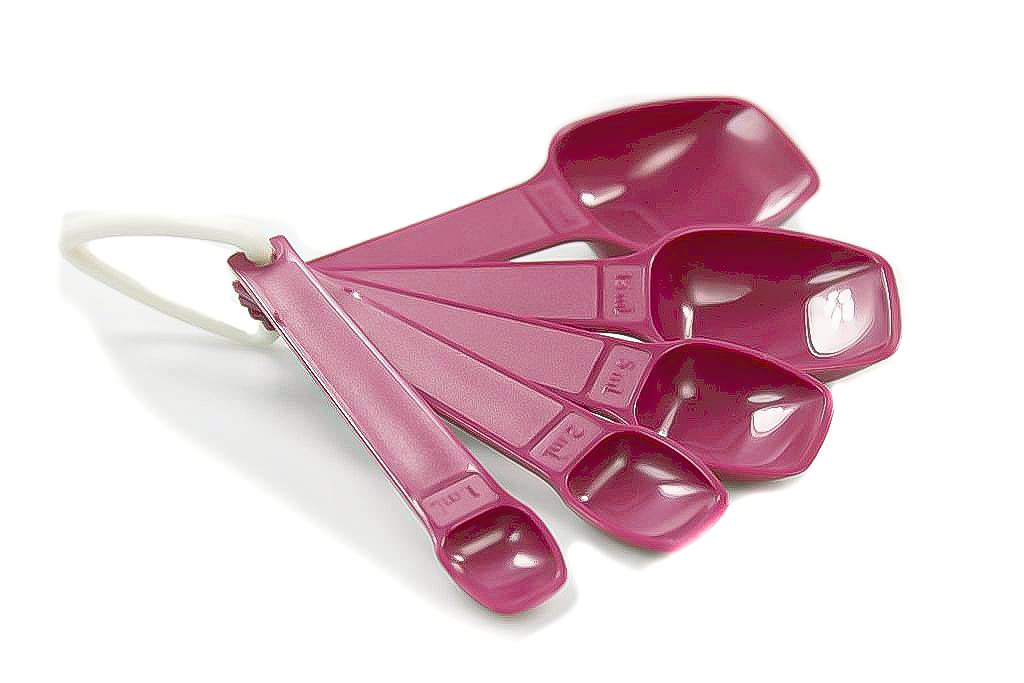 Tupperware Measuring Spoons (5) red 37990