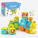 Gizmovine Learning Toys for 2 Year olds , Toddler Boy Train Toys Educational Toys Music Train Set Great Preschool Learning Toys with Letter Block Set Autism Toys for 2, 3, 4, 5, 6 Year Old