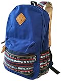 CherishBags Casual Lightweight Canvas Laptop Bag/ Shoulder Bag/ School Backpack/ Work Bag (Blue). Great for kids, College Students and Adults. Unisex (Boys and Girls).