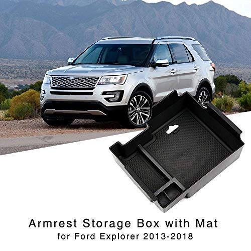 Dreamseek Armrest Storage Box for Ford Explorer 2013 2014 2015 2016 2017 2018 Central Console Glove Tray