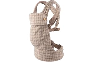 ·NEST BLANCHE· Cotton Baby Carrier for Newborns to Toddlers | Cozy Wrap with Lumbar Support | Soft Houndstooth Fabric, 7-35lbs Adjustable Fit