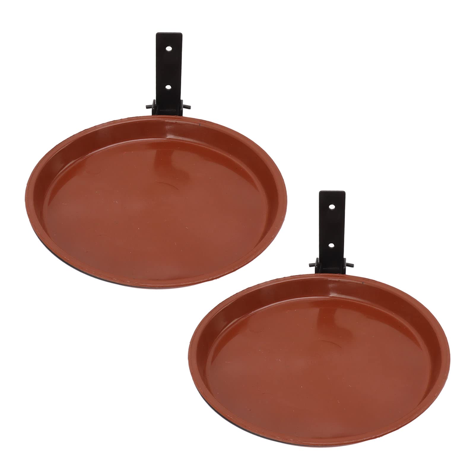 Haofy Tree Mounted Bird Feeder, Bird Bath Bowl Tree Mounted Bird Bath Bowl Deep Dark Brown Bird Bath Tray Installed on Wooden Fences, Trees, Deck,Indoor and Outdoor Walls (2 Pot and 2 Bracket)