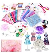 MJartoria 100+ PCS Fashion Designer Kits for Kids Girls Fashion Design Studio Kit with Mannequins...
