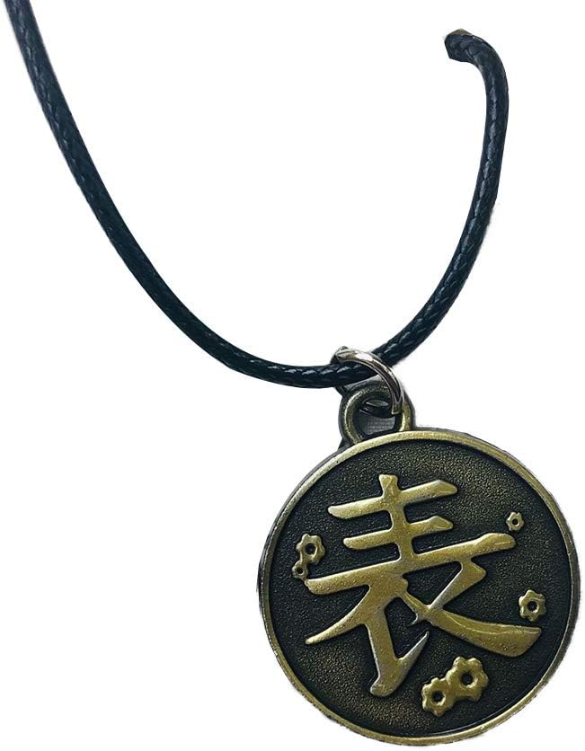 lunanana Anime Demon Slayer: Kimetsu no Yaiba Necklace, Japanese Animation Kamado Tanjirou Zinc Alloy Pendant Choker Jewelry