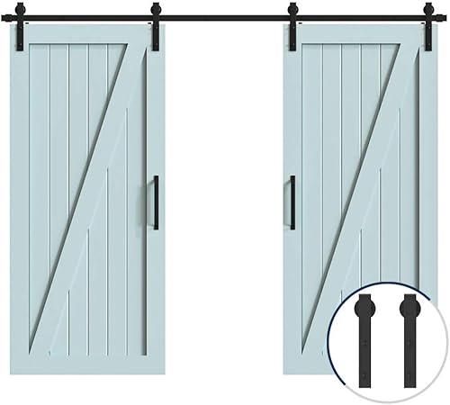 Hahaemall Antique Rustic 12 Ft 144 J Shape Sliding Barn Wood