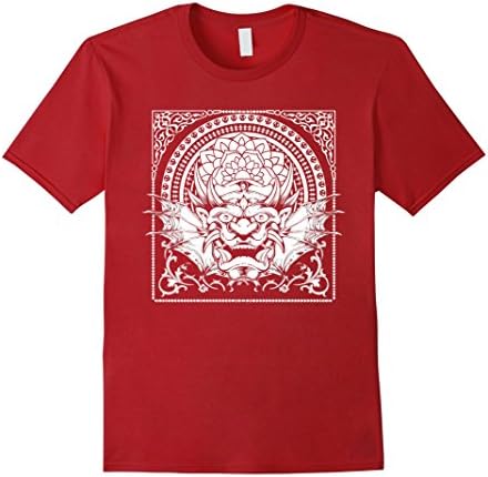 Mens Tribal Asian Chinese Dragon Skull Tattoo Funny T-Shirt 3XL Cranberry