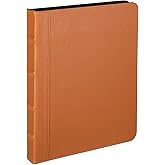 Gorbado Small Portfolio/Zippered Padfolio Binder, Book Style Hardback Design, Business & Interview Portfolio Organizer, 5 x 8 Writing Pad Included, Brown