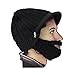 Beard Head Stubble Rider Beard Beanie - Original Handmade Brimmed Hat and Removable Beard Black
