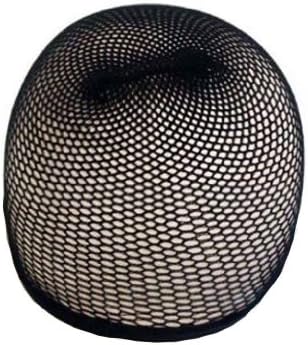 Black Hair Wig Weaving Stretchable Net Mesh Fishnet Elastic Snood Cap - 4 pack