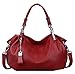 Heshe Womens Leather Handbags Ladies Designer Purse Tote Bag Top Handle Bag Hobo Bag Shoulder Bag Cross Body Bag (Wine)