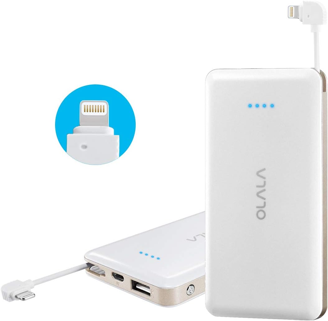 Portable Charger OLALA 6000mAh Battery Charger Pocket Battery Pack with 2.4A High-Speed Charging for iPhoneX 8 7 6s 6, iPad, Samsung Galaxy and Smart Devices