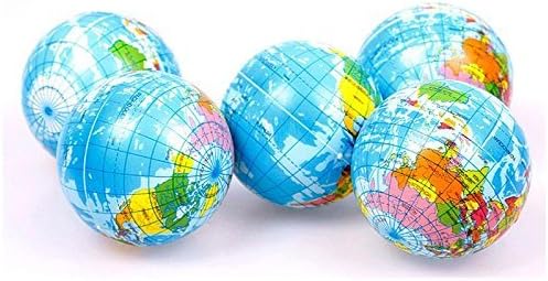 World Atlas Geography Map Earth Globe Stress Relief Bouncy Foam Ball Kids Toy