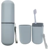 HEIPINIUYE Light Blue Travel Toothbrush Holder, Toothbrush and Toothpaste Travel Case Portable Toothbrush Holder with Cover f