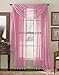 DreamKingdom - 2 PCS Solid Sheer Window Curtains/Drape/Panels/Treatment Brand New 58"Wx84"L - Rose Pink primary