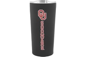 Decorvo Officially Licensed Collegiate Stainless Steel Tumbler - Double Walled Insulated Travel Tumbler with Slide Lid - 18 oz (Oklahoma Logo - Black)