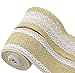 Aokbean 11 Yards/394 Inch Rustic Wedding Favor Jute Burlap Rolls Ribbon with White Lace Trims Tape Ribbon and 98 Feet Jute Twine(White)