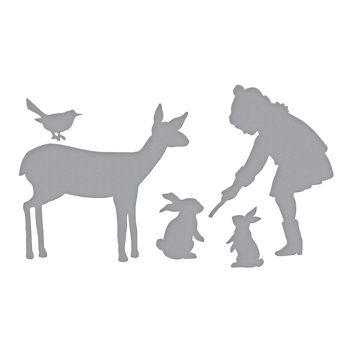 Spellbinders Winter Friends Shapeabilities Die Set Designed by Sharyn Sowell, Metal, Girl: 4.7 x 6.4 cm