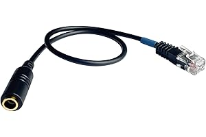 Earsinger Headset Adapter Converter Standard Female RJ9 to 3.5mm Plug Handset/Headset Plug for Ciscoo Office Telephone and Plantronicss Amplifier: M10 M12 M22 & MX10 Vista Modular Adapters(1 Pack)