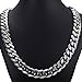 Trendsmax 14.5mm Heavy Polished Silver Tone Cut Curb Cuban Mens Chain Boys 316L Stainless Steel Necklace