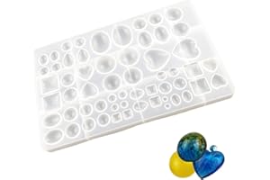 TENALLEYS Silicone Resin Jewelry Casting Mold, Resin Jewelry Molds, for DIY Artcraft Project, Crafting, Gift Pendant, Pendant Earrings Making, Large