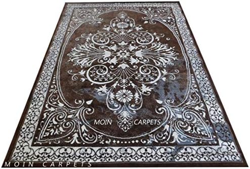 Moin Carpets for Living Room and Home Contemperory Textured Soft and Thick Carpet 5 x 7 Feet Brown