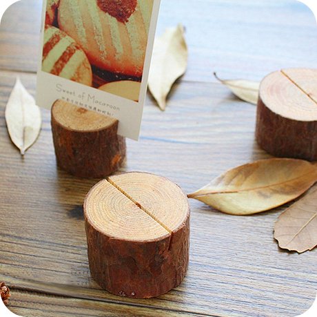 Aimyoo Wooden Card Holders Table Number Stands for Home Party Decoration Wedding Favors (Pack of 50) - Thumbnail 3