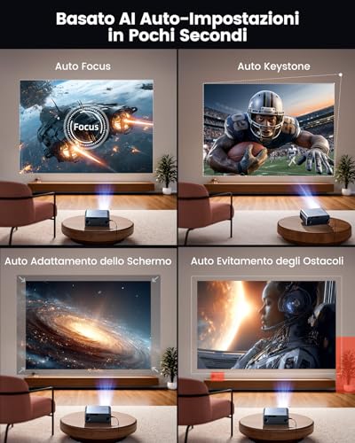 4K Projector 【Google TV/Voice Assistant】Compatible with Netflix, 38000 Lumens Auto Focus/Keystone Wimius Projector 4K Smart TV for Home, WiFi Bluetooth Video Projector Home Cinema/Outdoor