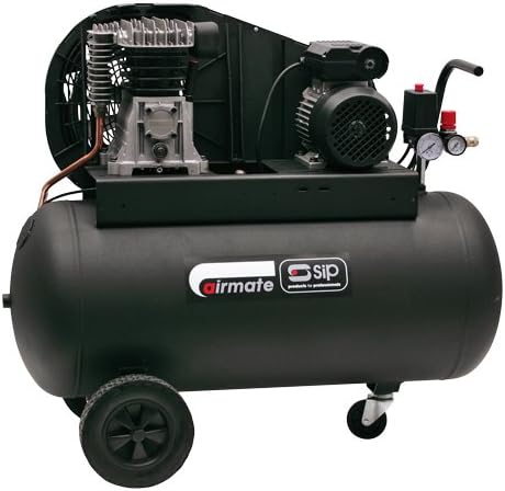 SIP Airmate TN3/100-SRB Belt Drive Air Compressor, 230V 13A, 100L, 3hp / 2.2kW, 145psi / 10 Bar 13CFM 96dB