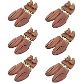 DEPABABA Cedar Shoe Trees for Men, Twin Tube, 6 Pack, Sizes 7-14 | Red Cedar Construction, Wooden Shoe Stretcher Tree, Men's Sizes 7-14, Sneakers, Boots, Workwear, Daily Use