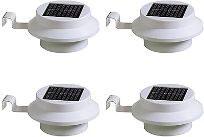 Solarize Set of 4 Solar Gutter Fence Lights White 12x12x6 cm