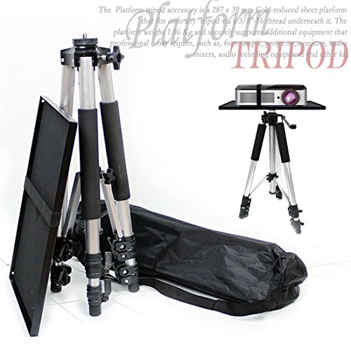 Drsn Universal Aluminum Tripod Projector Stand Laptop Tripod Stand Computer Laptop DJ Equipment Holder Mount Height Adjustable for Stage or Studio Use with Plate and Carrying Bag
