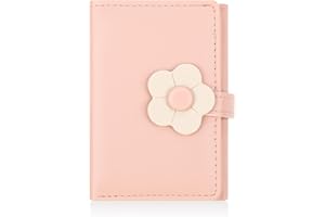 Qianyu Women's Wallet Cute Flowers PU Leather Print Holder Trifold Small Wallet Elegant Youthful Trendy Stuff Coin Purse with ID Window Birthday Graduation Easter Gift Idea for Girls