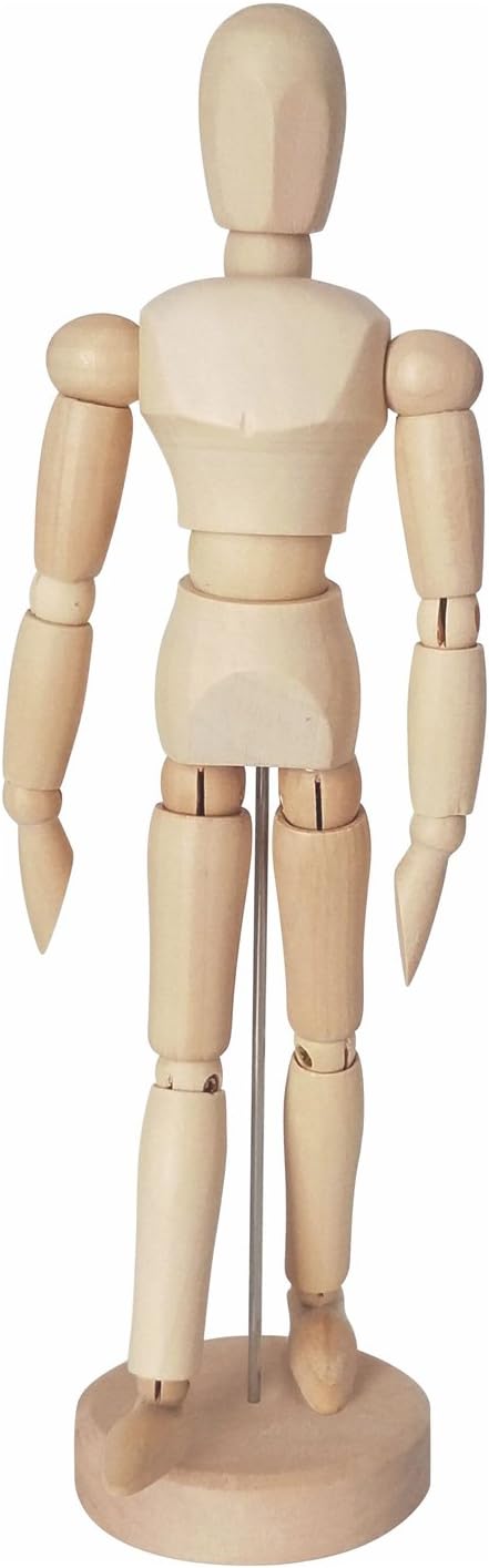 Kreul 4157 - Solo Goya Modellpuppe aus Holz, unisex, ca. 20 cm groß, mit verstellbaren Gliedmaßen auf stabilem Standfuß, ideal als Vorlage zum Zeichnen