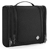 16 Hanging Toiletry Travel Bag for Men and Women Heavy Duty Waterproof Sturdy Hook Shower Bag ONLY SIXTEEN (Black)