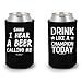 Shop4Ever Funny Drunk Can Coolie Beer Drinkers Multipack Drink Coolers Coolies Black - 6 Pack