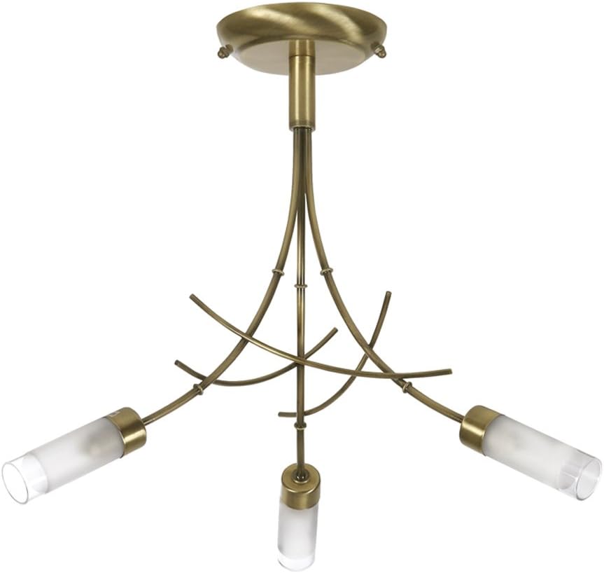 Oslo 3 Light Ceiling Fitting Antique Brass Finish G9 Bulbs Amazon