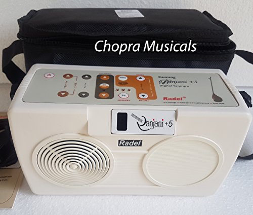 Electronic Tanpura - RADEL Saarang Ranjani Plus 5 Digital Tanpura, 5 Strings, Electronic Tambura Box, Instruction Manual, Bag, Power Cord