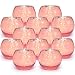 Volens Round Rose Gold Votive Candle Holders, Mercury Glass Tealight Candle Holder Set of 12