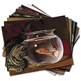 Cat Tales - Box Set of 12 Assorted Greeting Cards and Patterned Envelopes