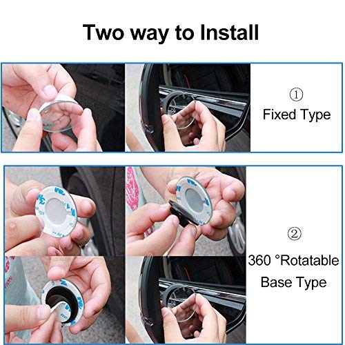 Blind Spot Mirror, HD Glass Convex Rear View Mirror ETopLike 360 Degree Rotation Frameless Wide Angle Mirror Car SUV Truck Van, 2 Pack