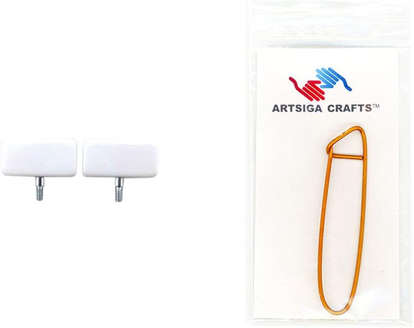 ChiaoGoo Knitting Needles End Stoppers for Spin or Twist Interchangeable Small Sets Bundle with 1 Artsiga Crafts Stitch Holder 2502-S
