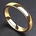 King Will Glory 4mm Gold Plated High Polished Comfort Fit Domed Tungsten Carbide Ring Wedding Band